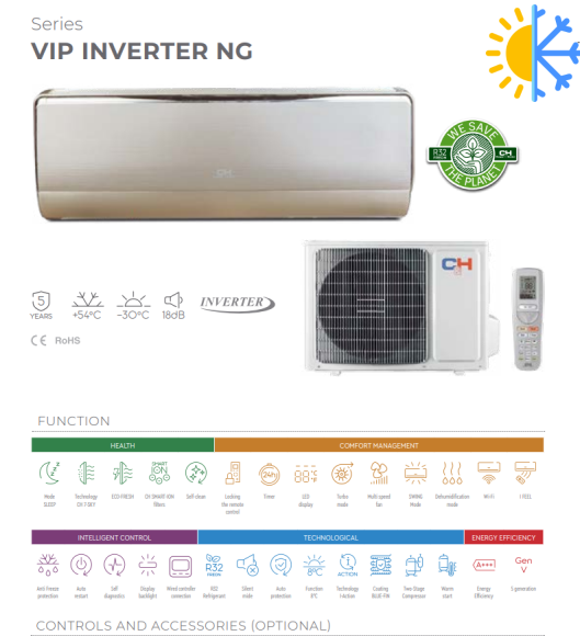 Cooper&Hunter VIP Inverter CH-S18FTXHV