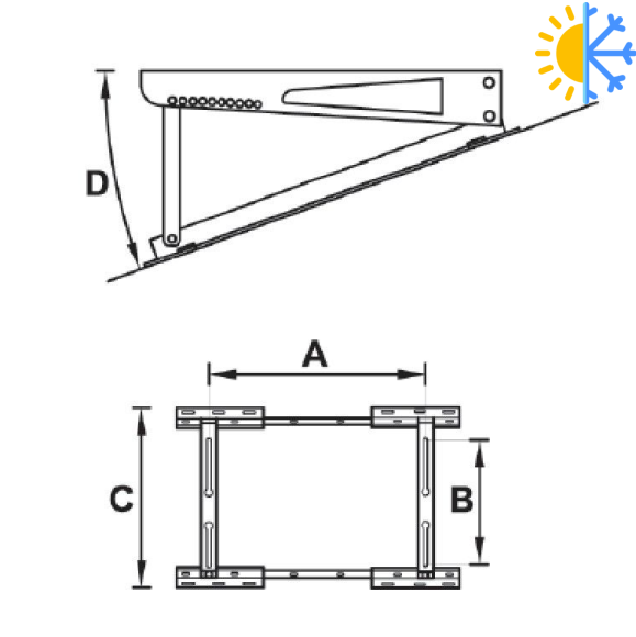 Кронштейн для крепежа внешнего блока кондиционера на крыши TSTT