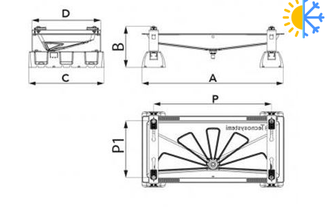 Напольная опора со сливным поддоном 850x400 для внешнего блока кондиционера