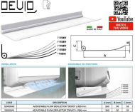 Регулируемый дефлектор алюминиевый "Devio" L850мм