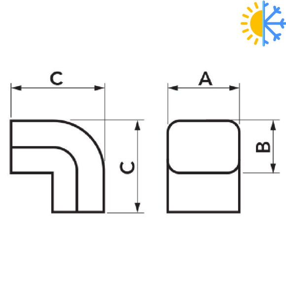 Curba canal 90 de grade EXCELLENS CA 60-EXC